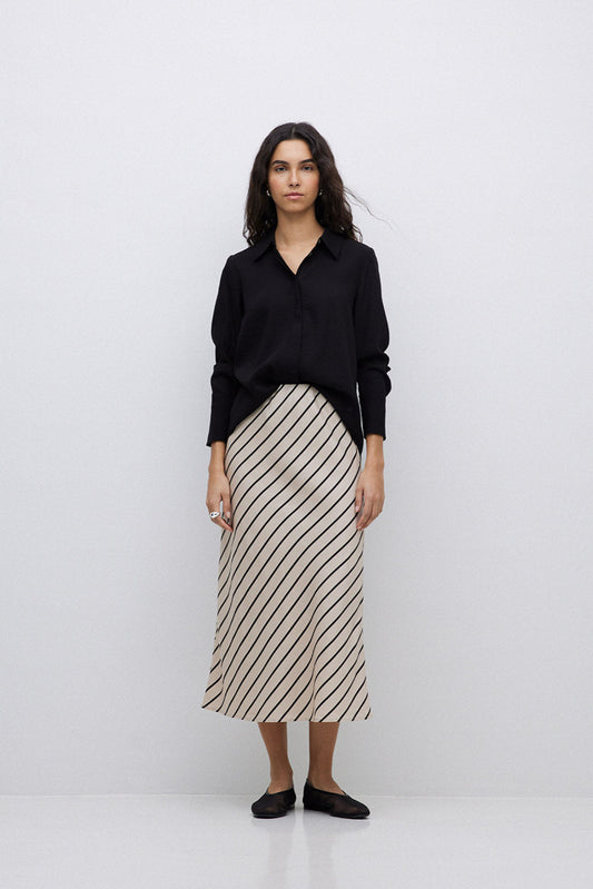 Falda rayas midi