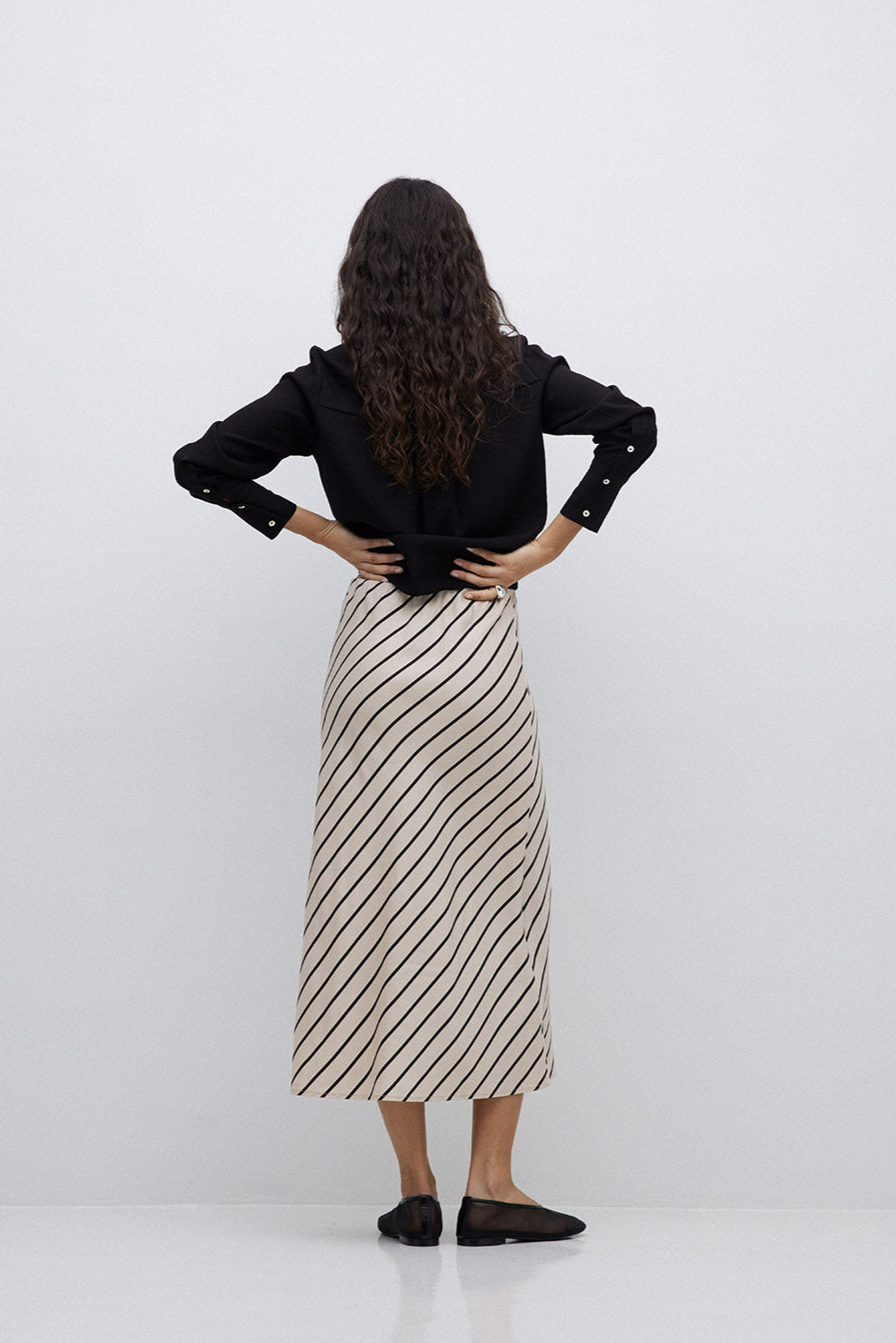 Falda rayas midi