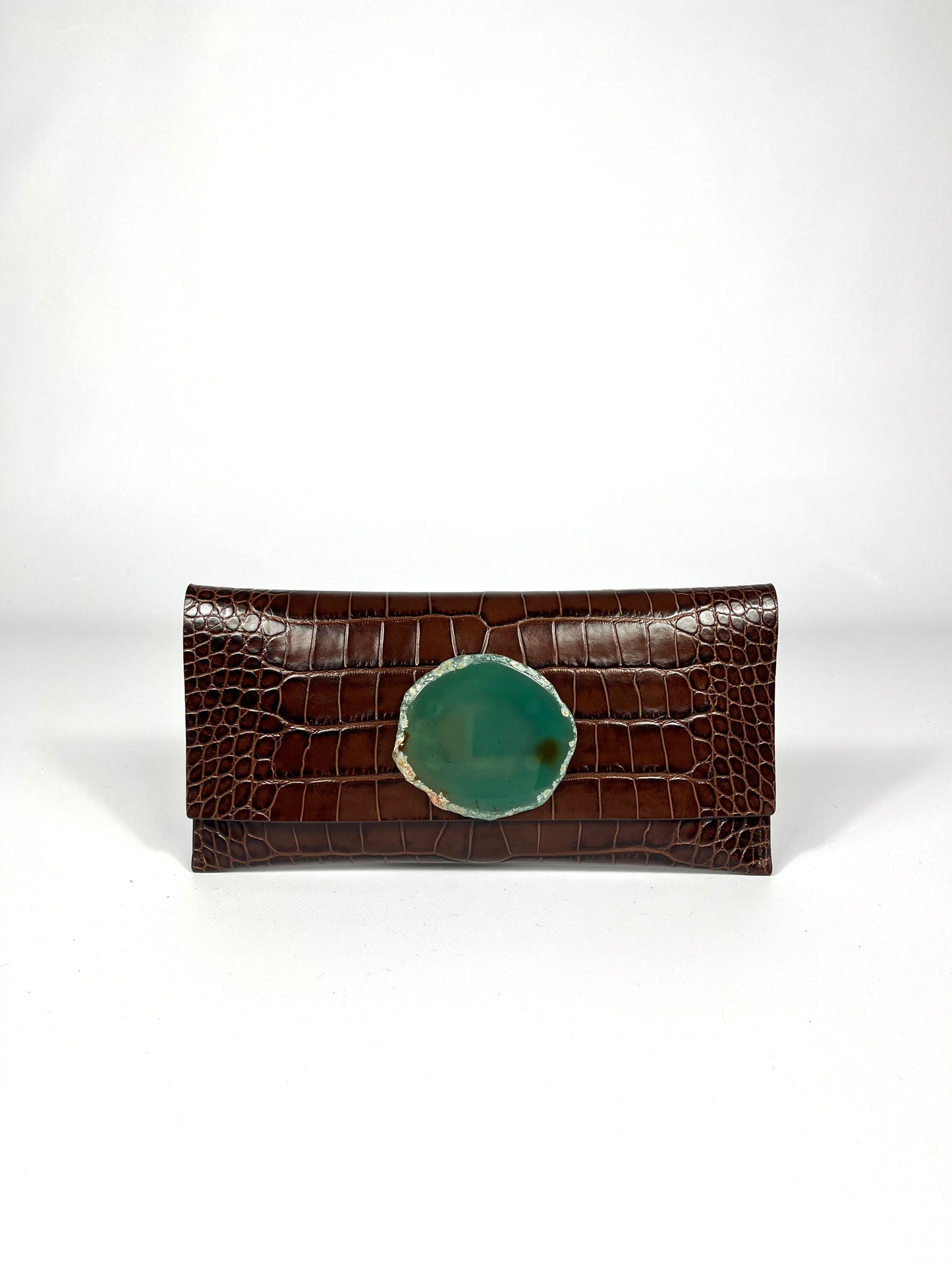 Cartera maxi coco marrón - ágata verde