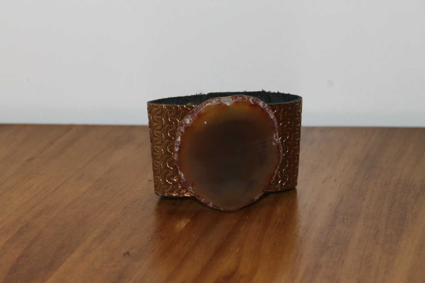 Pulsera cadena dorada - ágata marrón