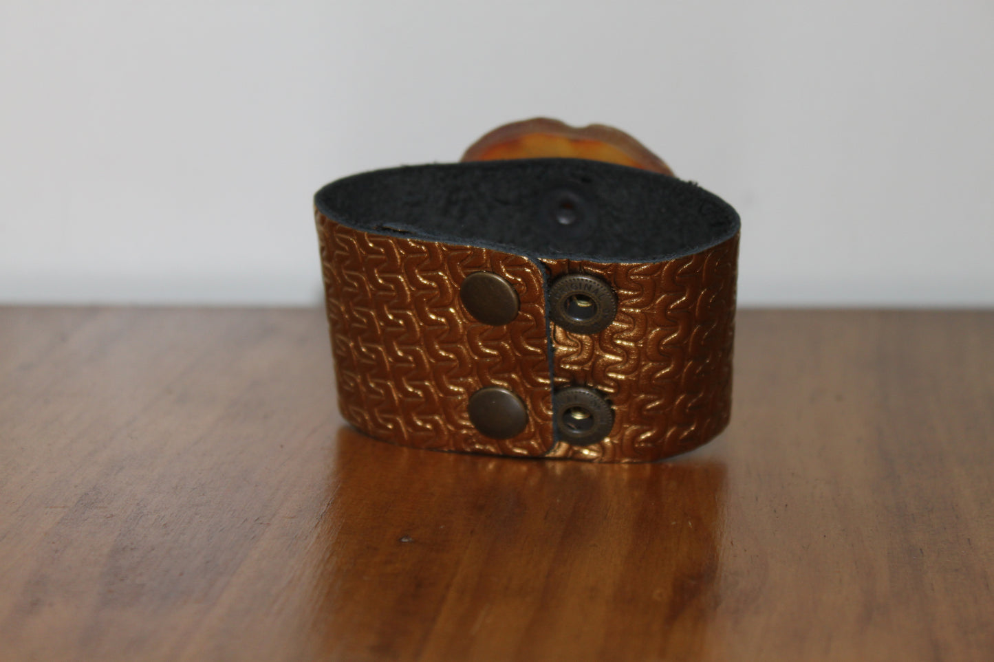 Pulsera cadena dorada - ágata marrón