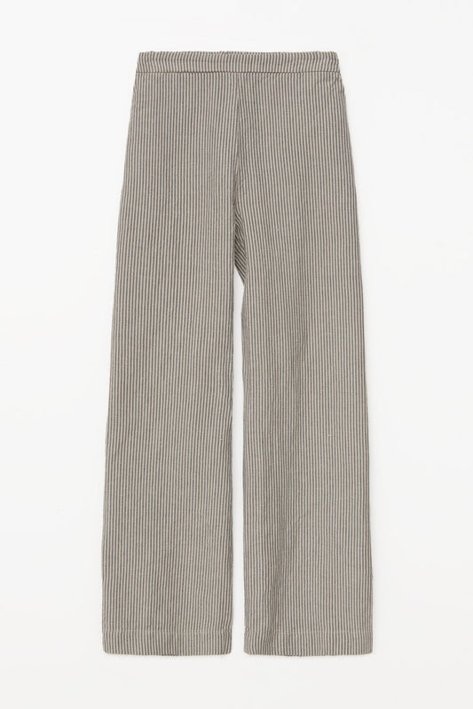 Pantalón rayas gris-beige