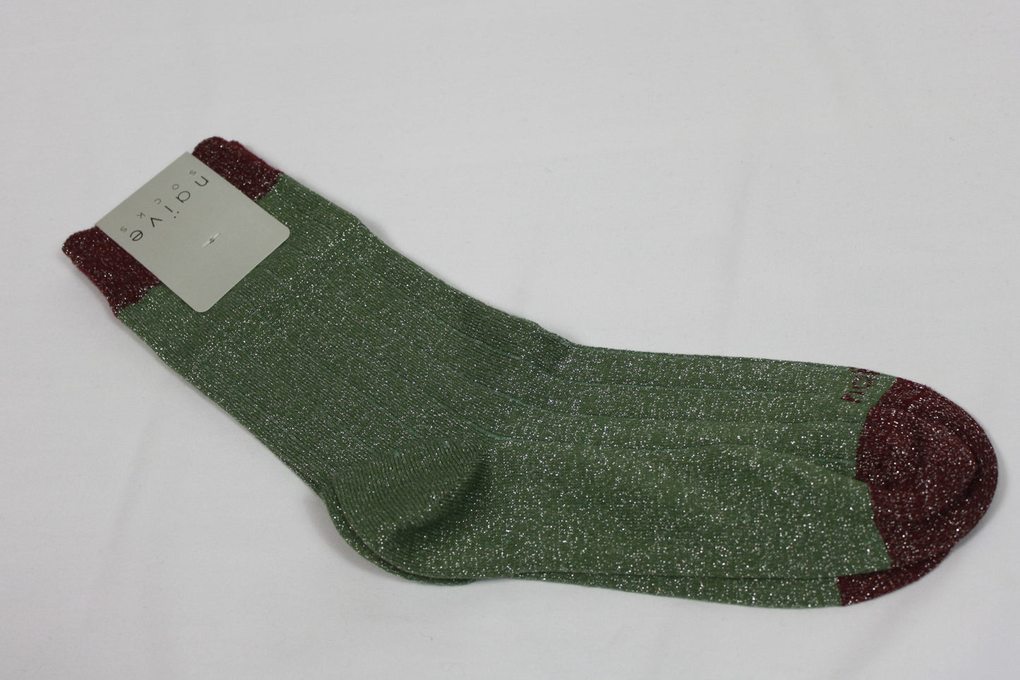 Calcetines verdes lurex (media caña)