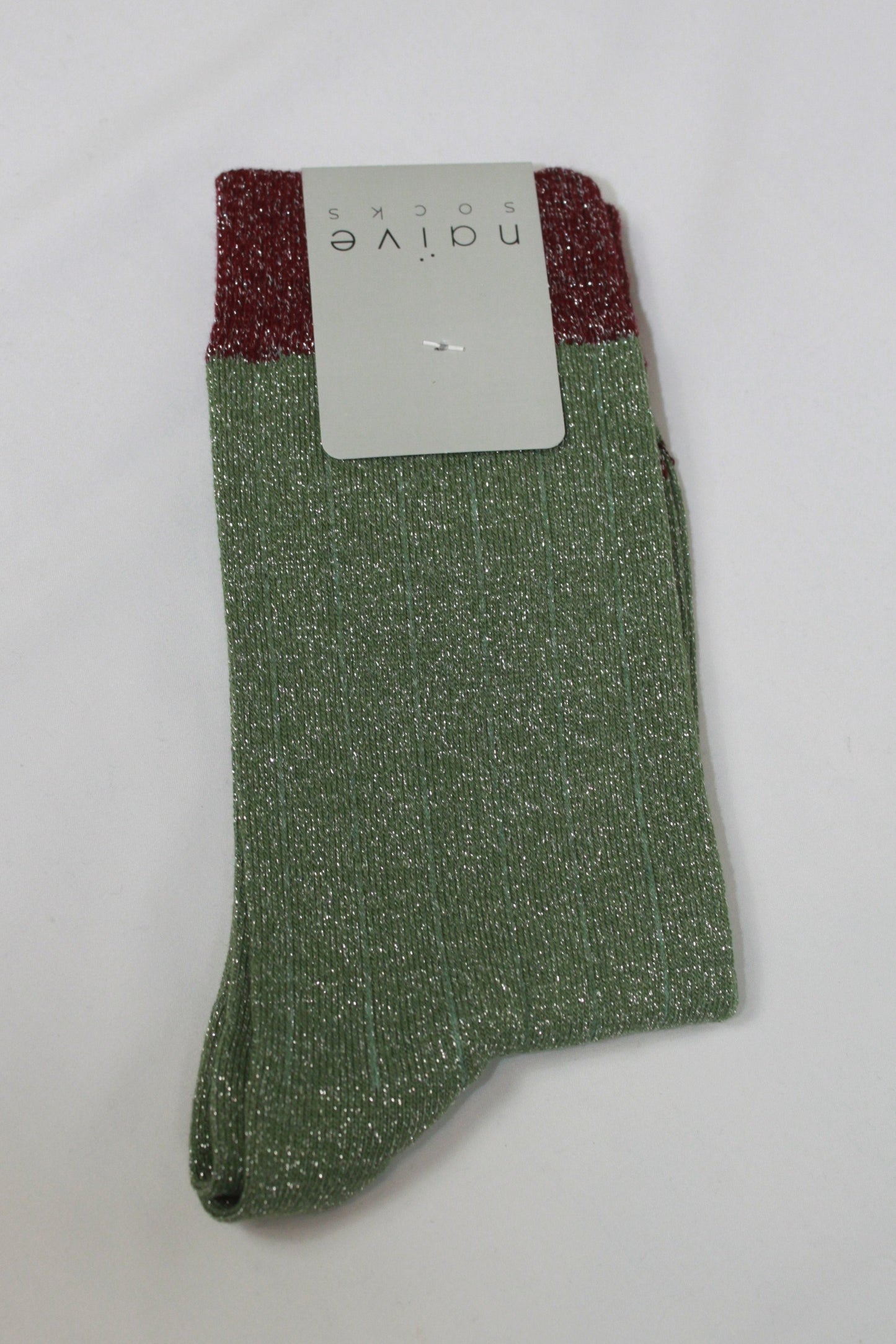 Calcetines verdes lurex (media caña)