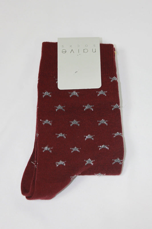 Calcetines estrellas lurex (caña media)